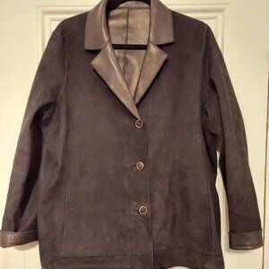 NEW! Reversible Black Leather & Suede Blazer from Florence Italy size XL